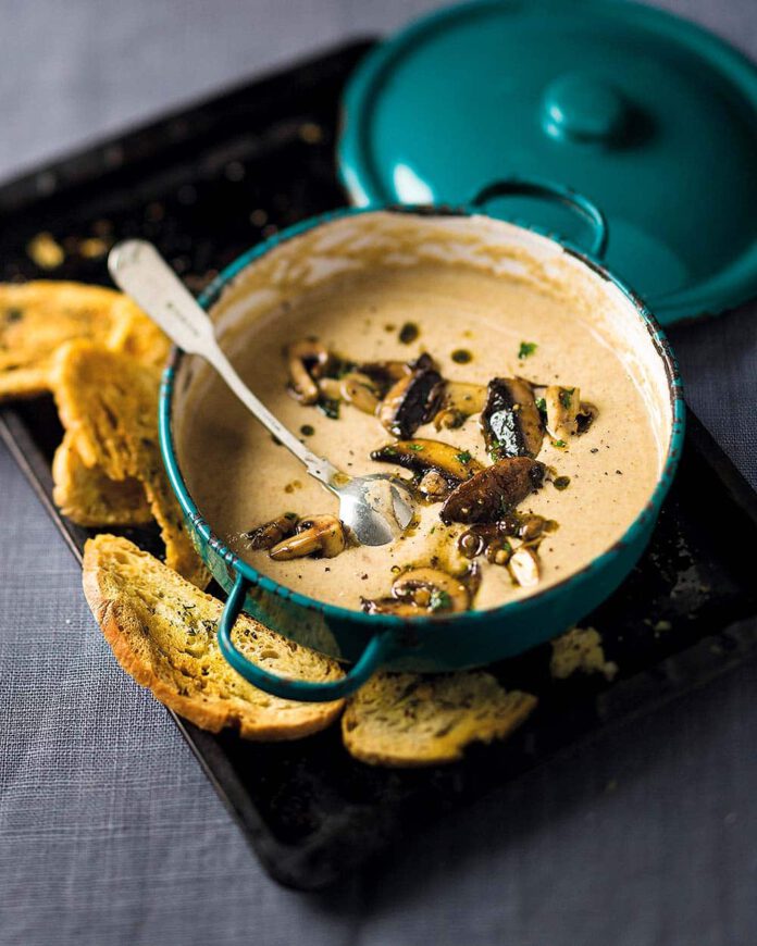 Quick mushroom leek soup
