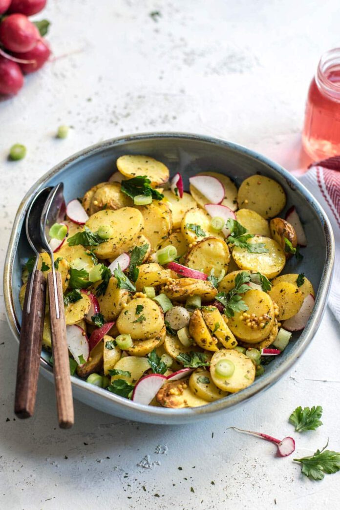Homemade roasted potato salad