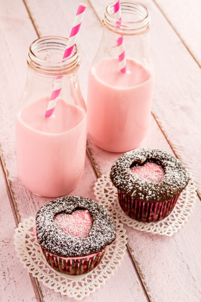 Chocolate cupcakes with a heart