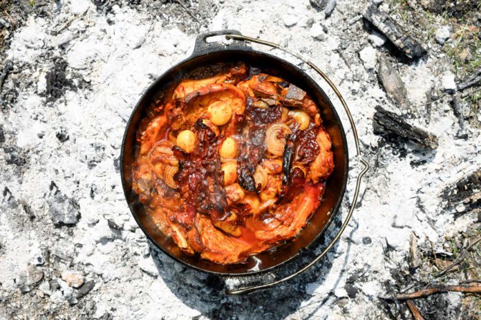 Layered Meat in the Dutch Oven