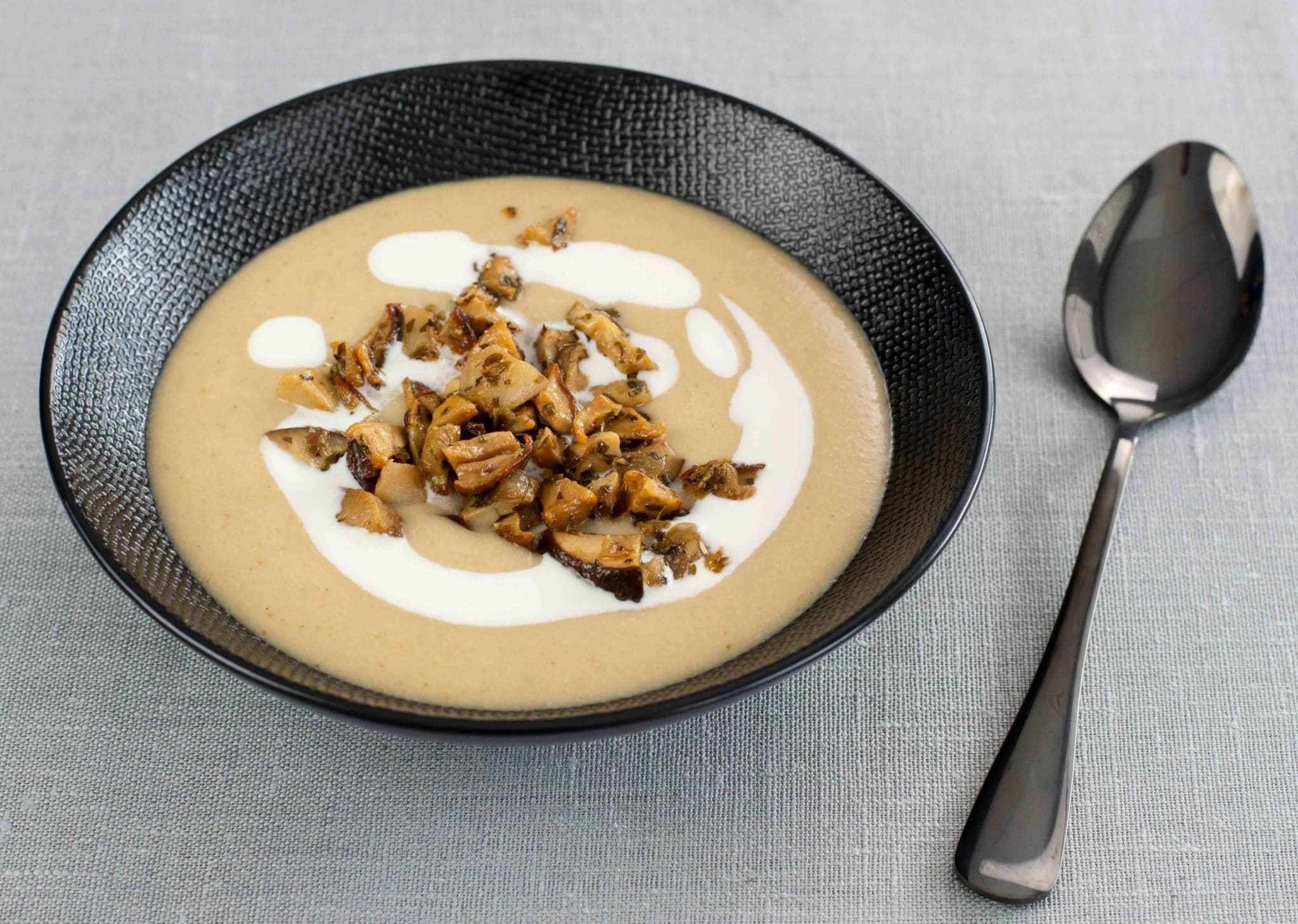 Potato soup with porcini mushrooms