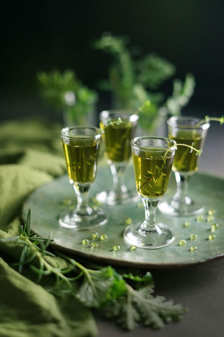 Homemade herb liqueur