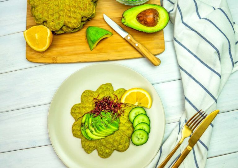 Green pea waffles