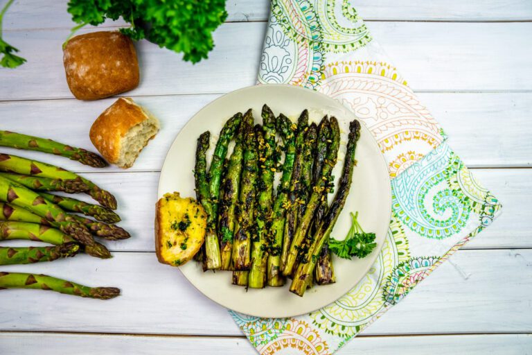 Roasted green asparagus