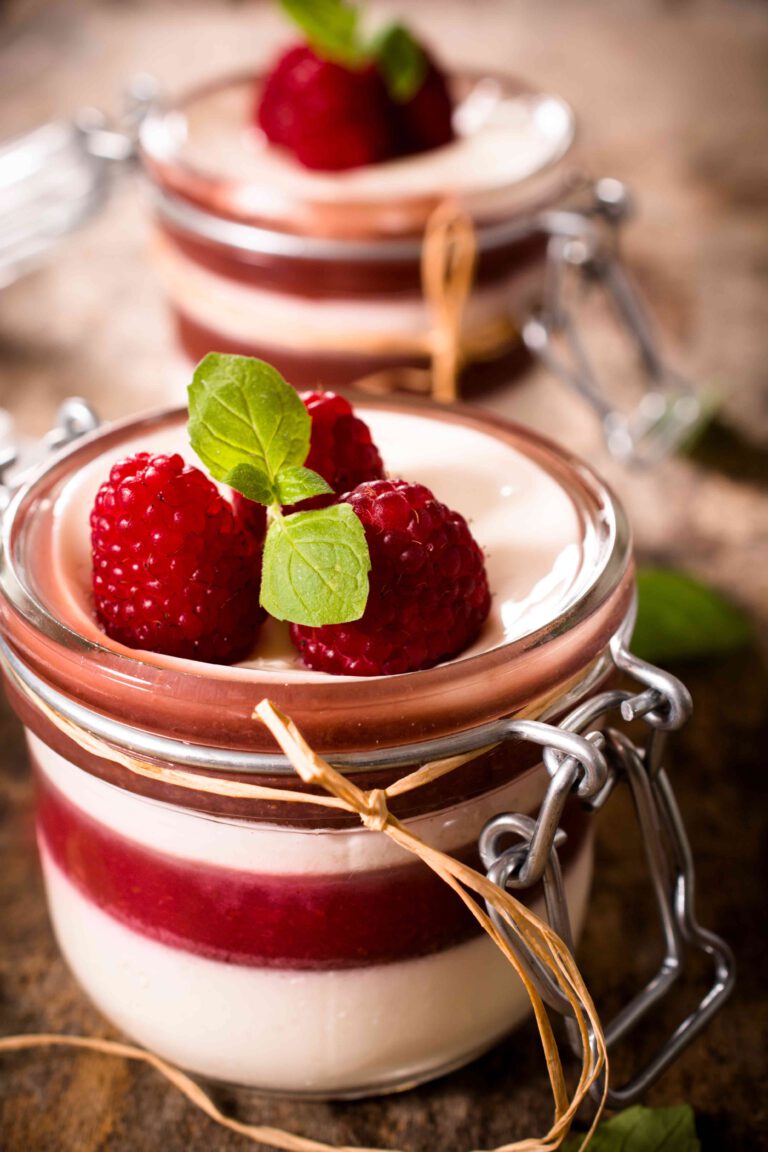 Panna Cotta with raspberries