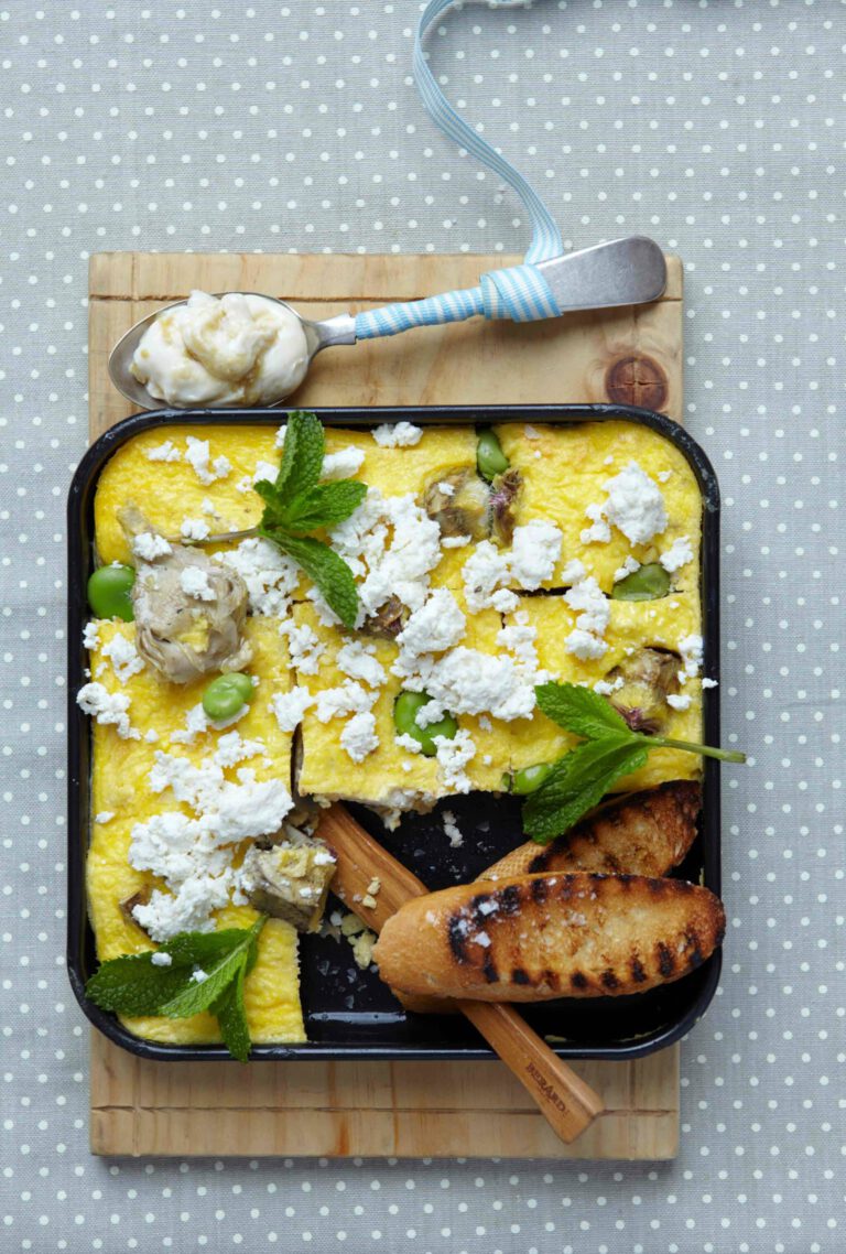 Frittata mit grünem Spargel und Minze