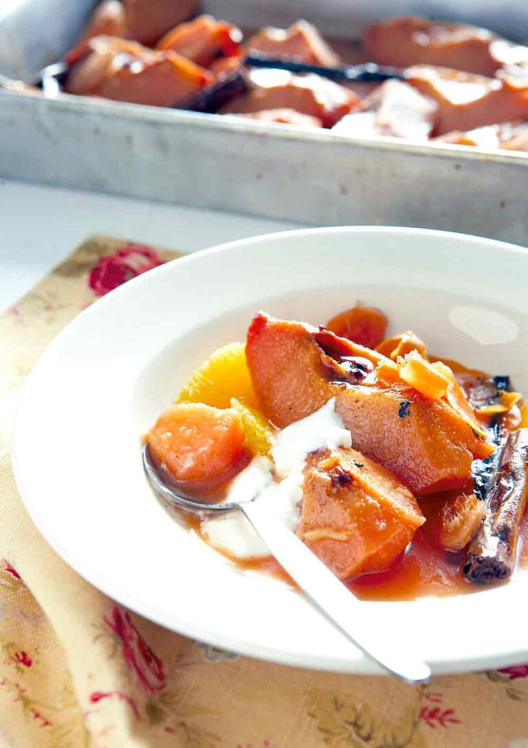 Baked Fruit Salad with Cream