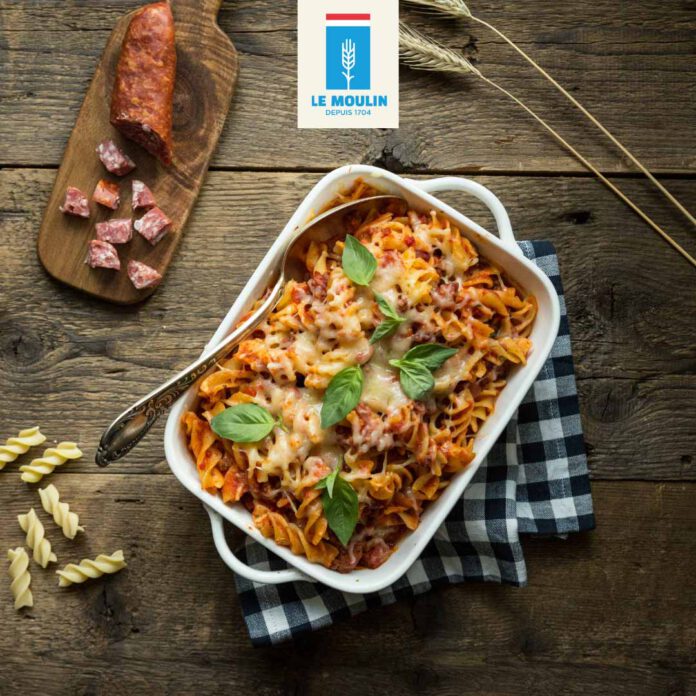 Fusilli gratin Mettwurscht