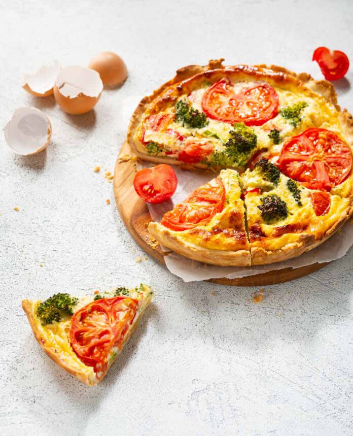Gluten-free quiche fresh vegetables
