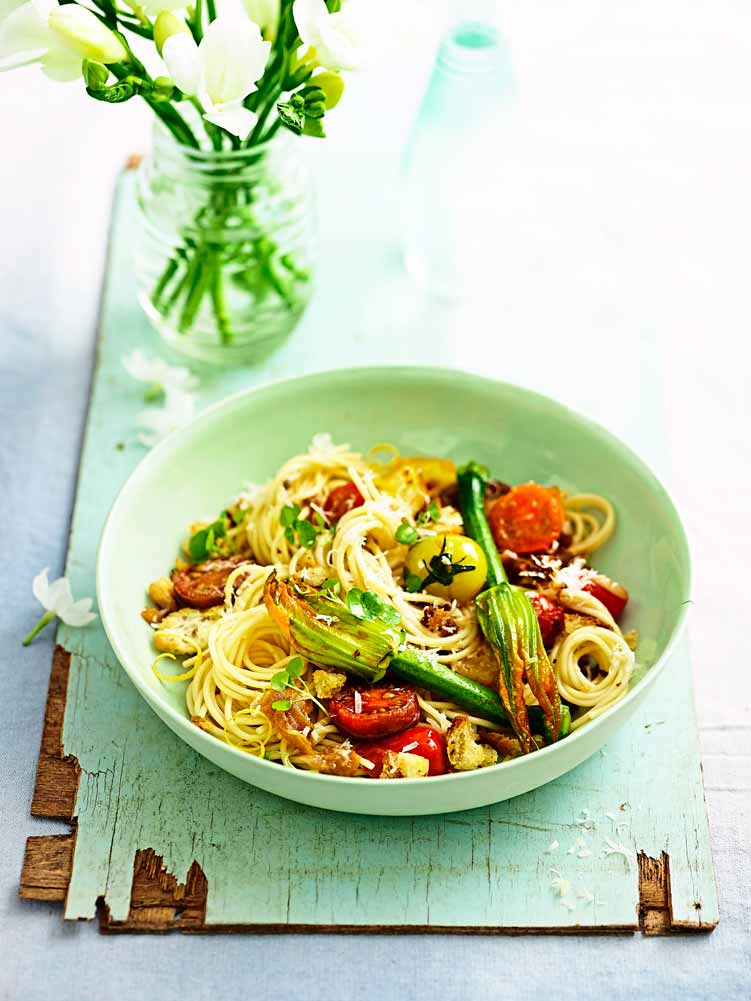 Roasted Courgette Flower Pasta