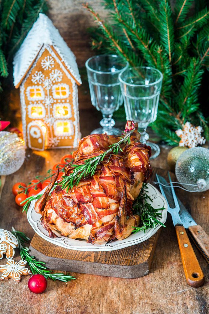 Roast Chicken in a Bacon Dress