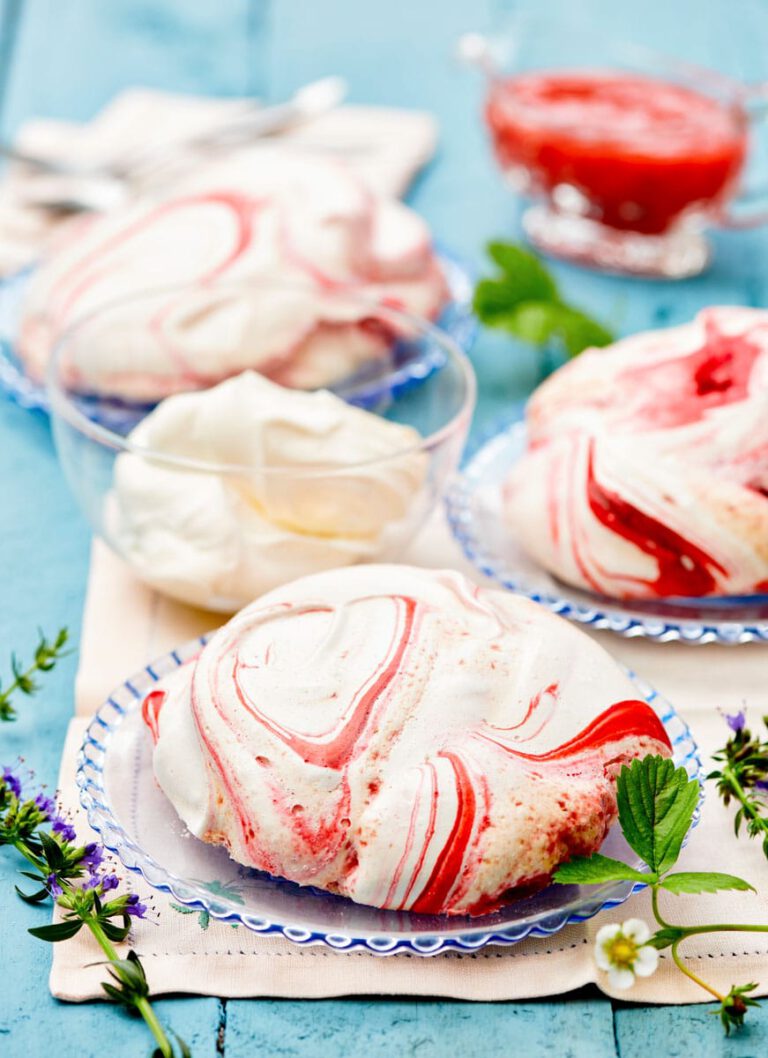 Strawberry Swirl Meringue