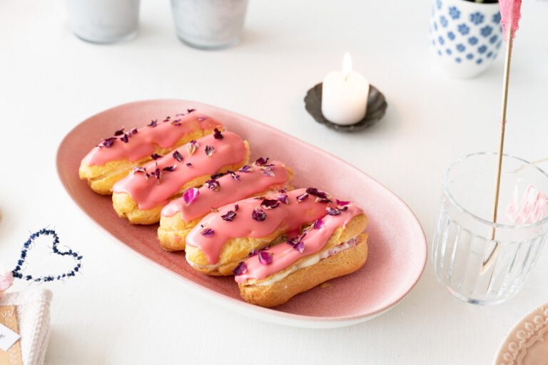 Eclairs with Raspberry Mascarpone Cream