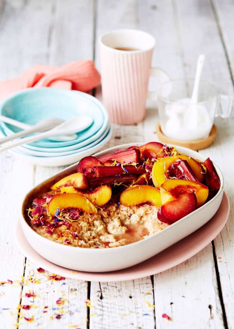 Baked Porridge with Stone fruit