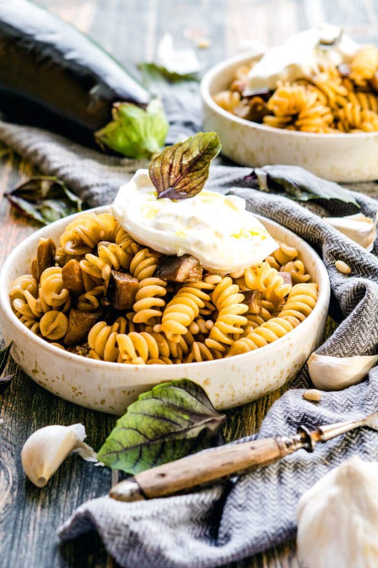 Aubergine Burrata Pasta