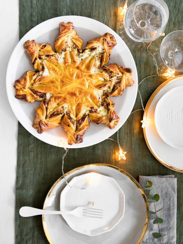 Baked star with leek & bacon