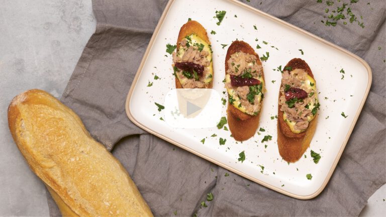 Tapas with tuna and dried tomatoes