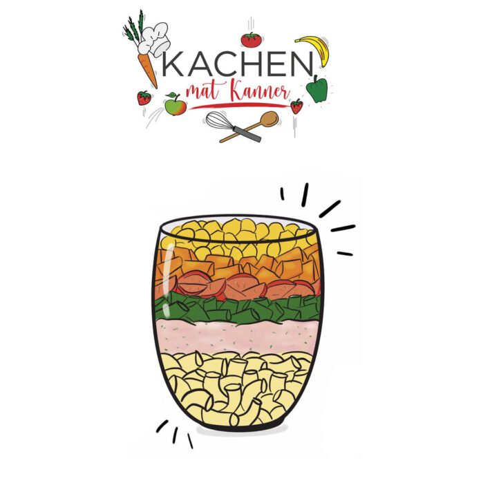 Rainbow pasta drawing