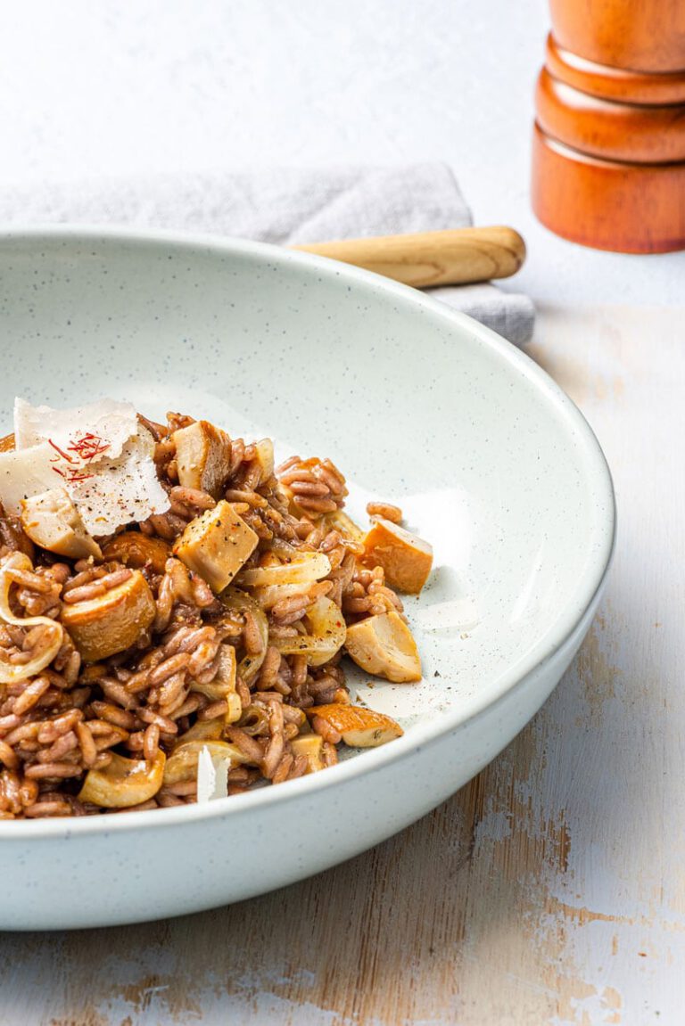 Risotto with tête de moine, saffron and porcini mushrooms