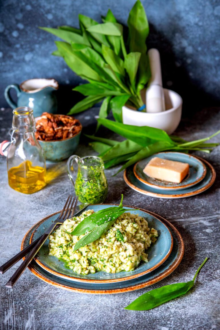 Risotto with wild garlic pesto