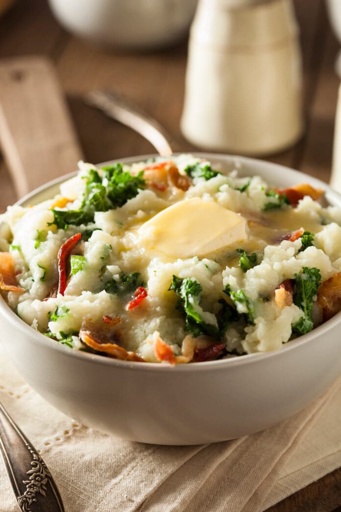 homemade irish potato colcannon