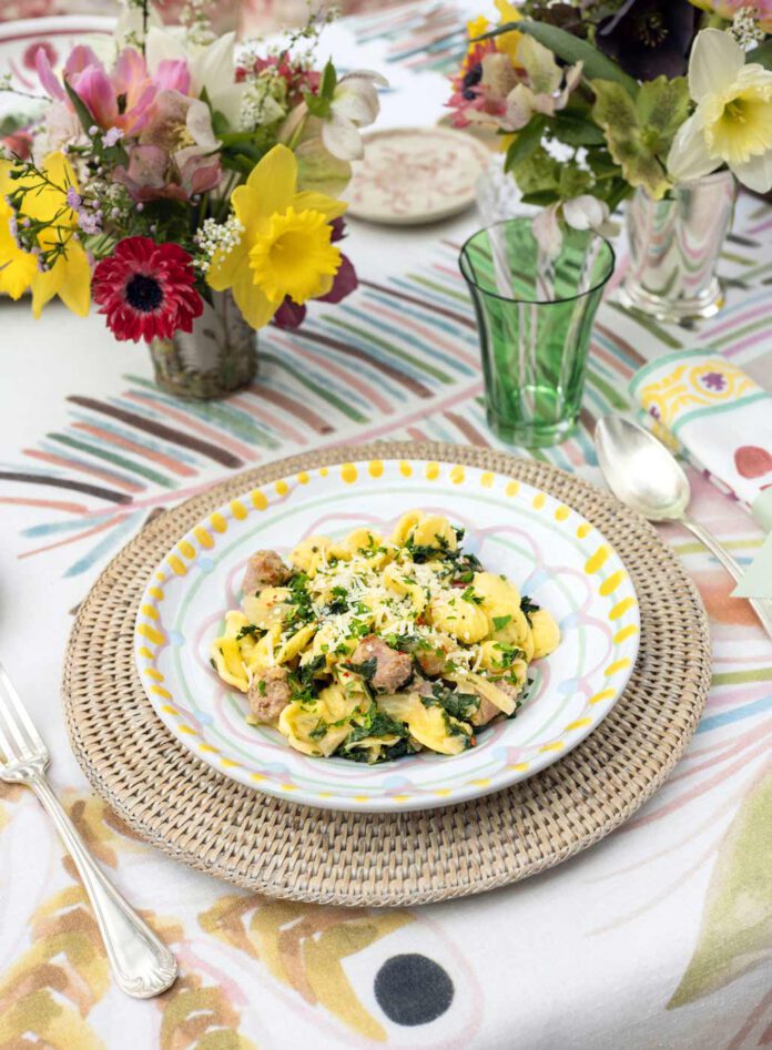 Summer pasta with salsiccia, fennel & kale
