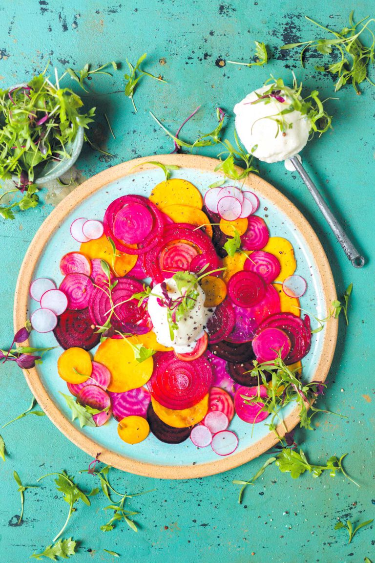 Buntes Rote Bete-Carpaccio mit Honigeis