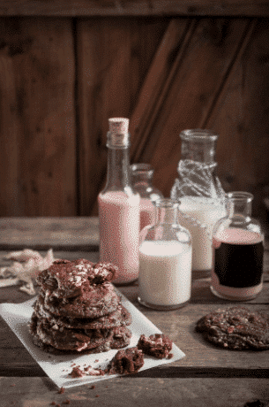 Triple chocolate almond cookies