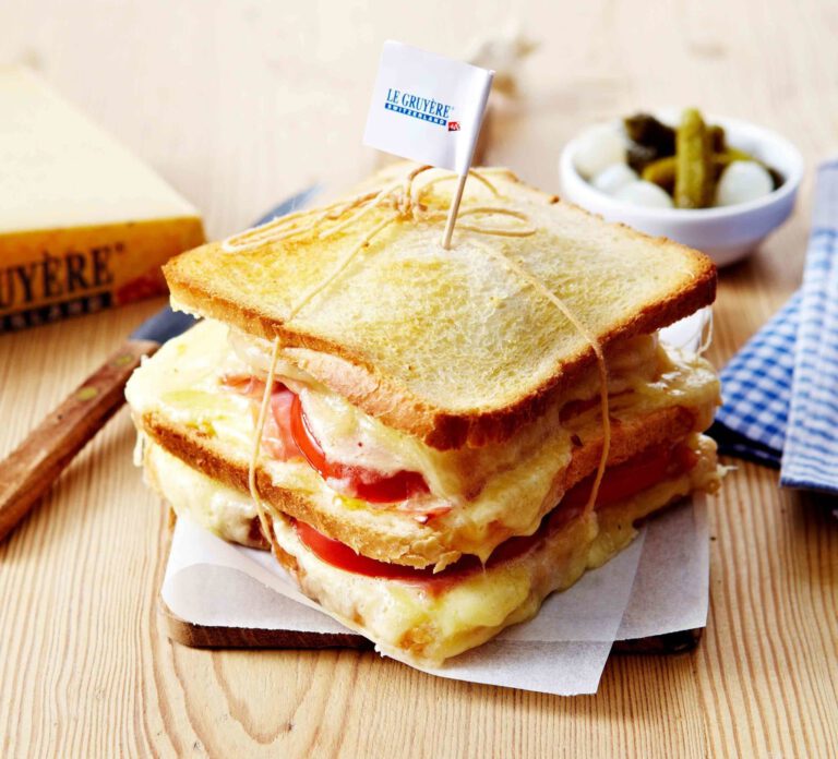 Triple-storey sandwich with Gruyère AOP