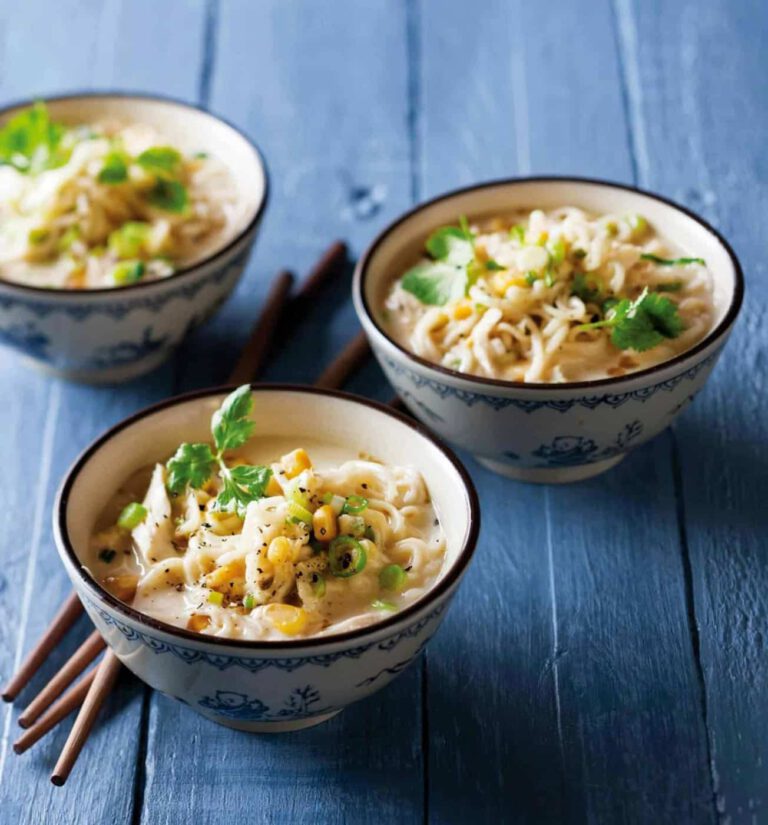 Chicken, noodle and sweetcorn soup