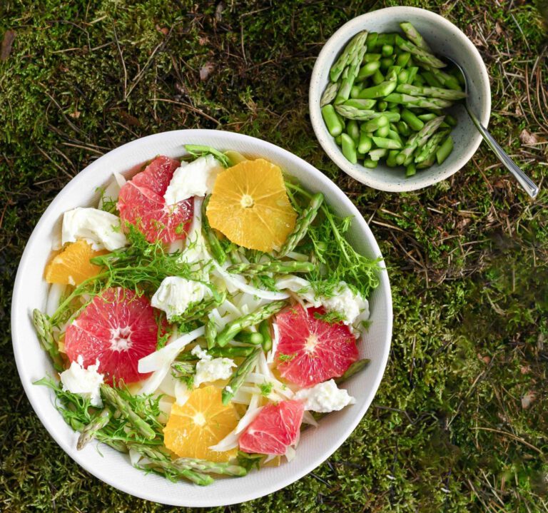 Salade de fenouil aux agrumes et asperges vertes