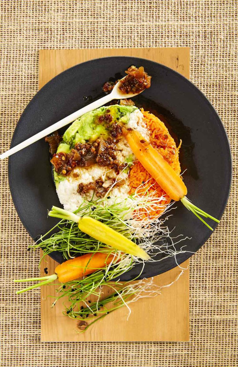 Avocadosalat mit Krabben & Karotten