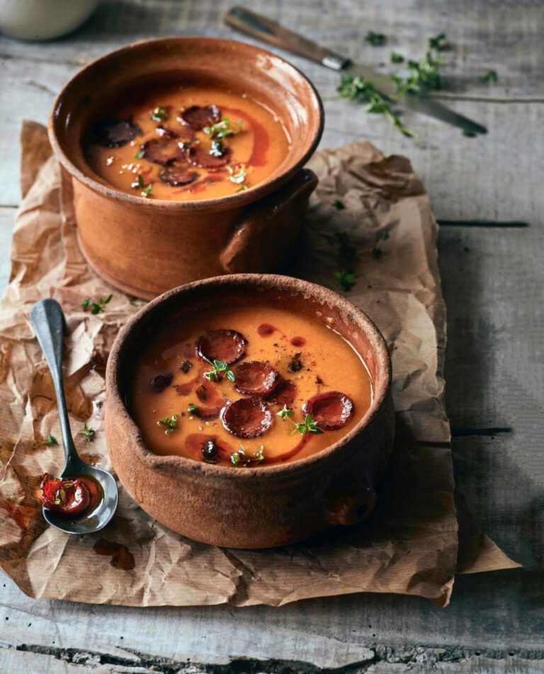 Smoky pumpkin and lentil soup