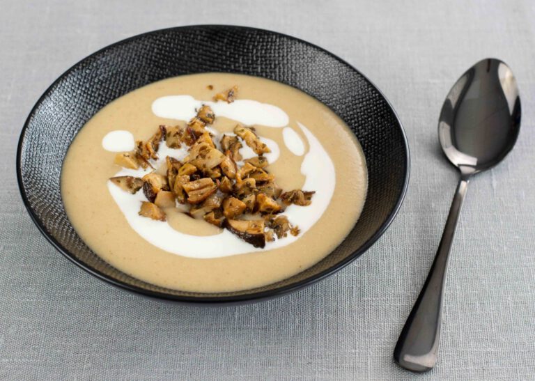 Potato soup with porcini mushrooms