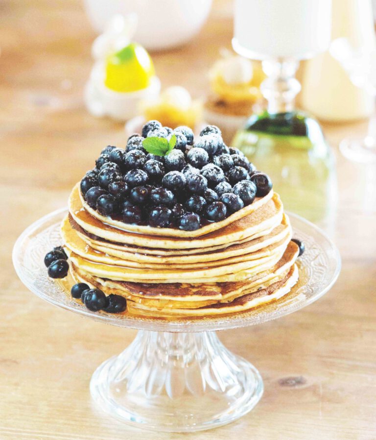 Crêpes à la ricotta citronnée et aux myrtilles