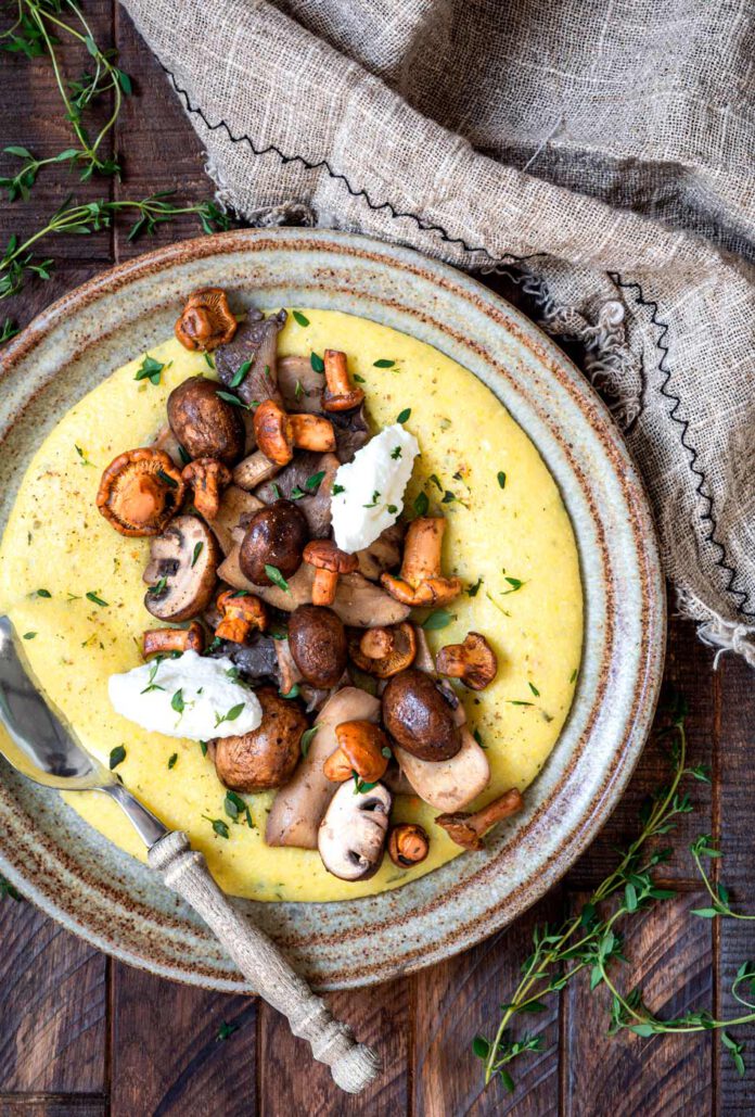 Mushroom Medley with Creamy Herb Polenta - Thermomix