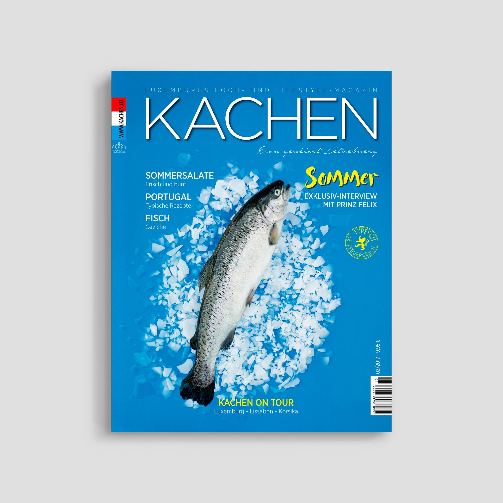 Kachen magazine cover with fish on ice