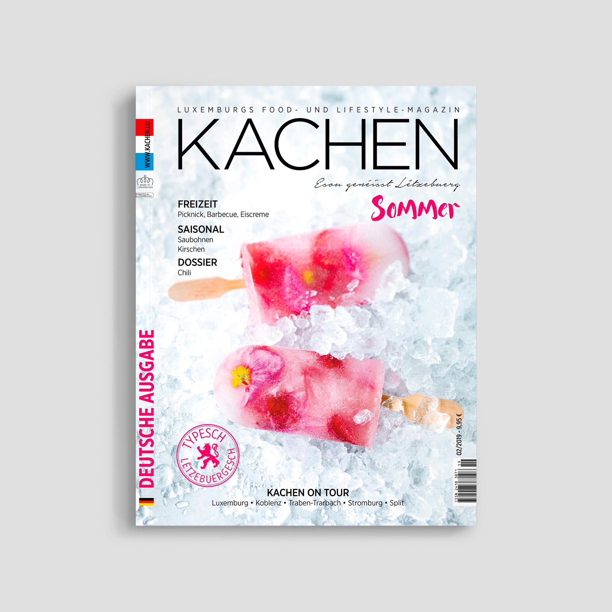 Luxembourg food magazine with ice pop cover.