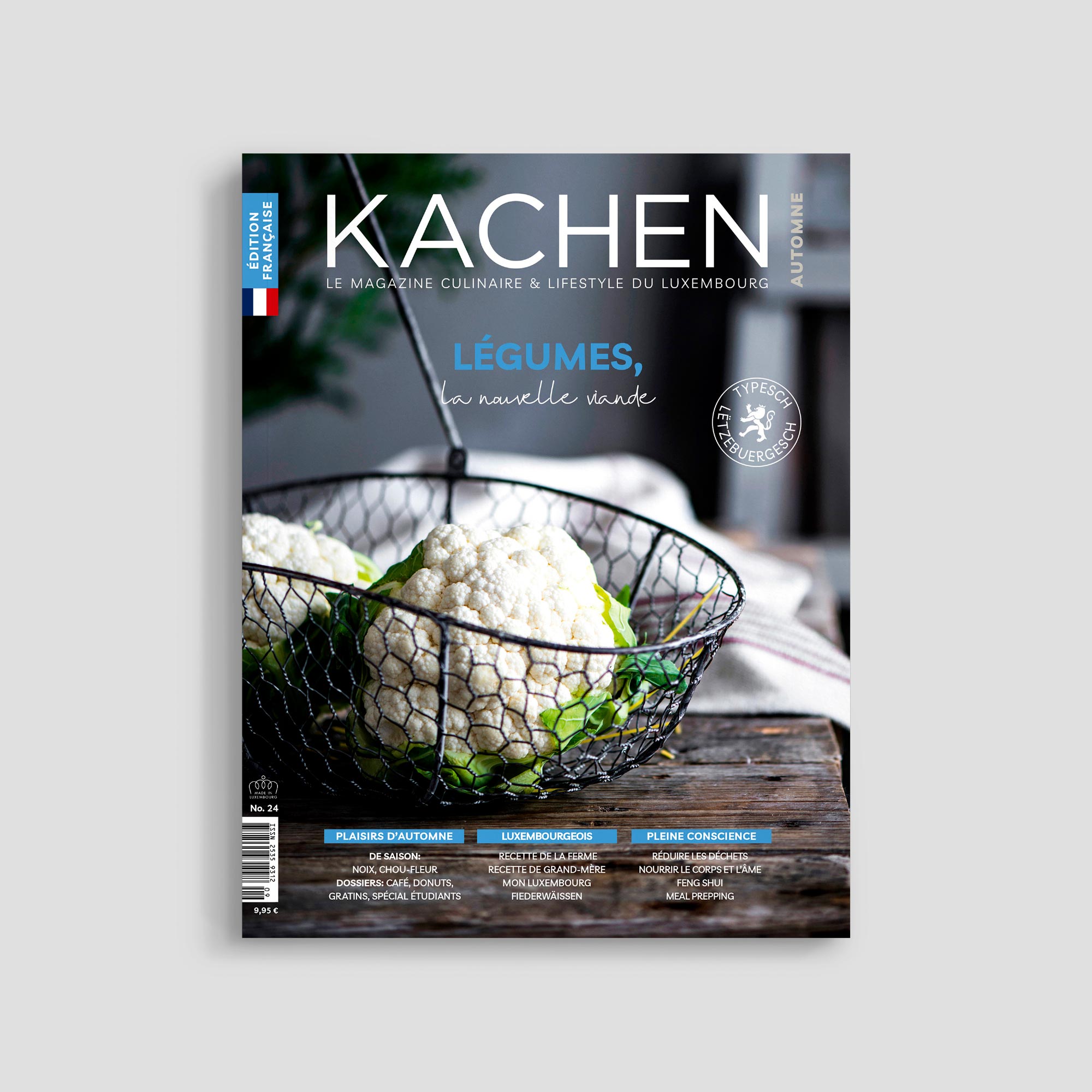 Kachen magazine cover with cauliflower basket.