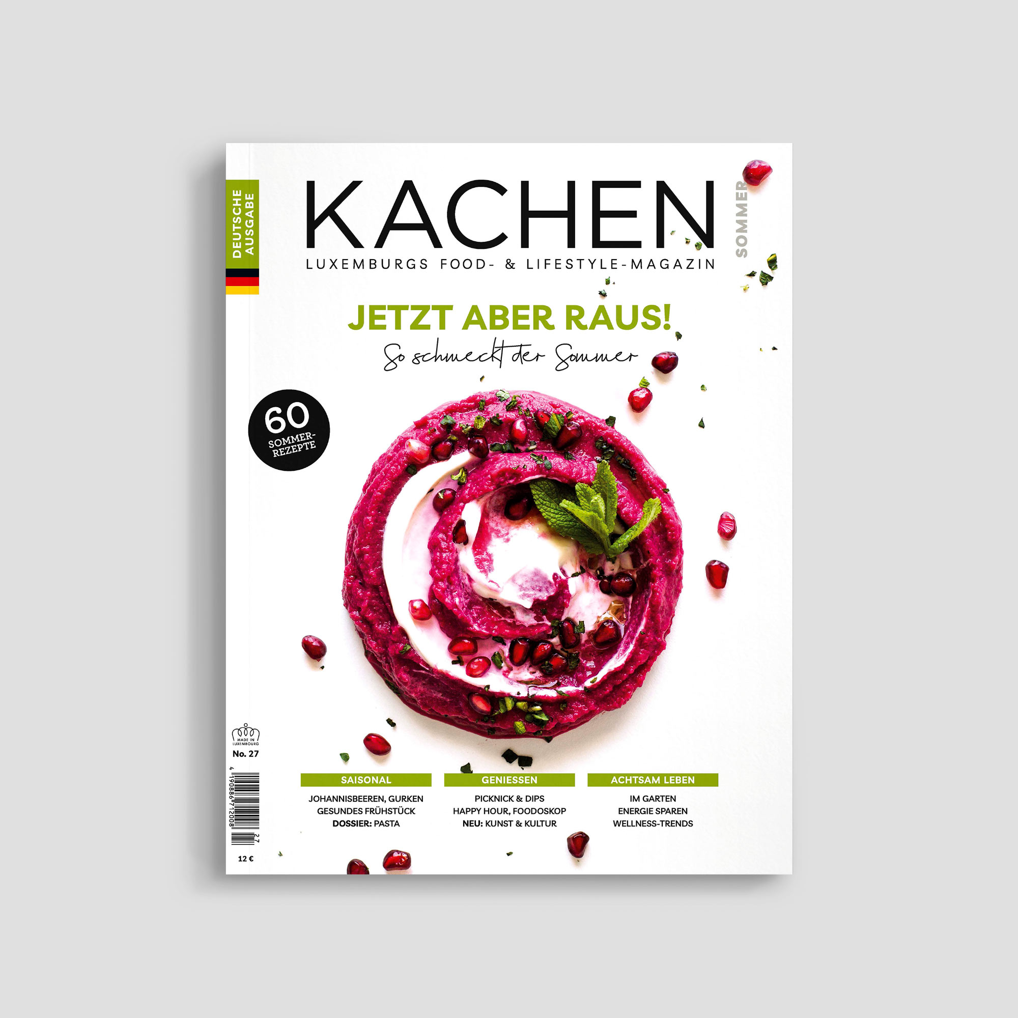 Kachen magazine cover with vibrant beet and mint dish
