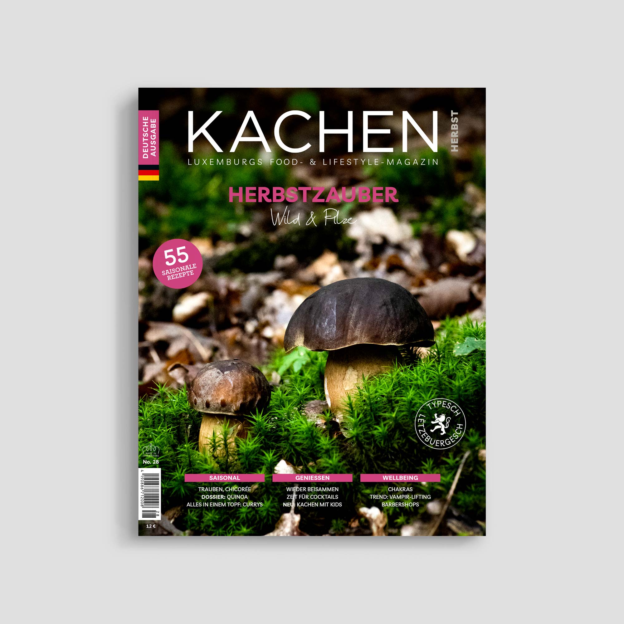 Kachen magazine cover featuring mushrooms and foliage.