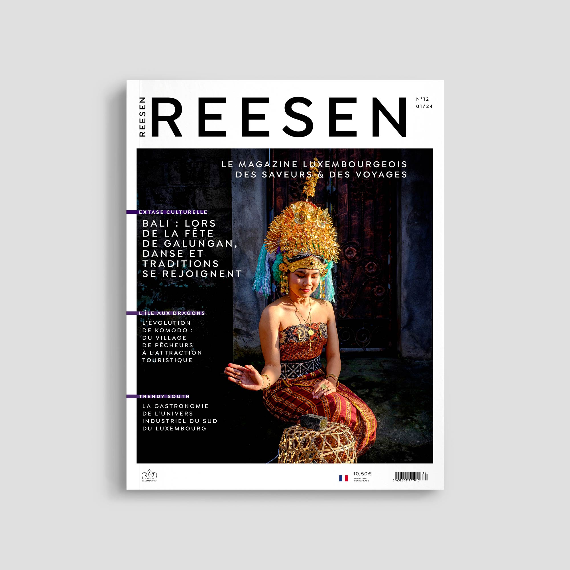 Magazine cover with Balinese dancer in traditional attire.